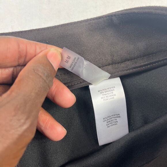 T Tahari Faux Suede Pencil Skirt Brown Corpcore Workwear Classic Back Zip M - Picture 10 of 12